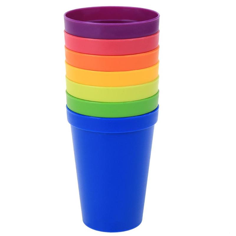 Reusable Rainbow Plastic Cups Set with Storage Tube by HitMyNeed