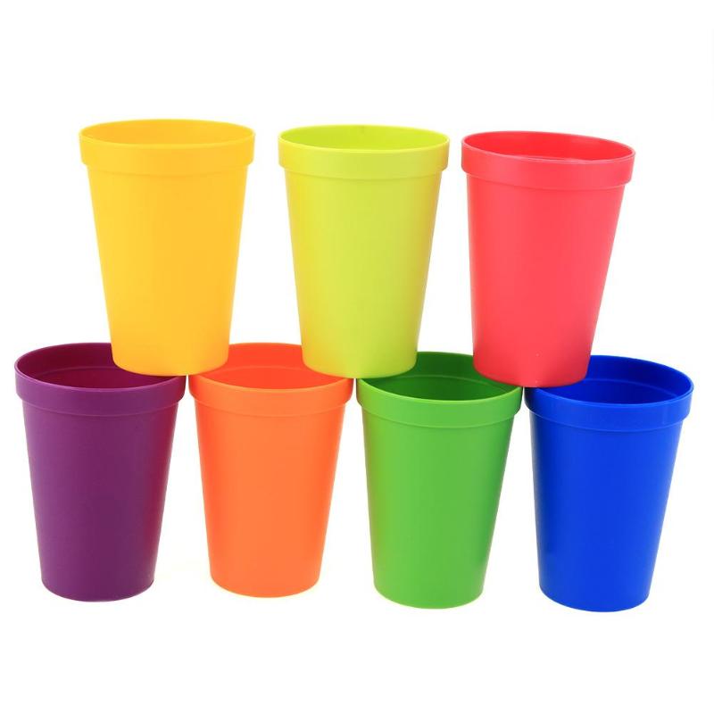 Reusable Rainbow Plastic Cups Set with Storage Tube by HitMyNeed
