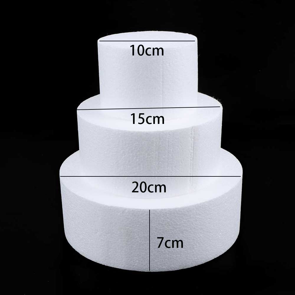 Reusable Round Foam Dummy Cake Set, 3-Piece by HitMyNeed