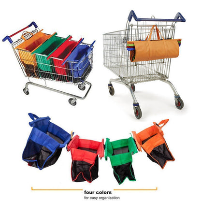 Reusable Shopping Trolley Bags Set of 4 with Insulated Bag by HitMyNeed