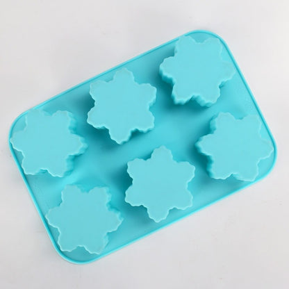 Reusable Silicone 6-Cavity Snowflake Mold Tray by HitMyNeed