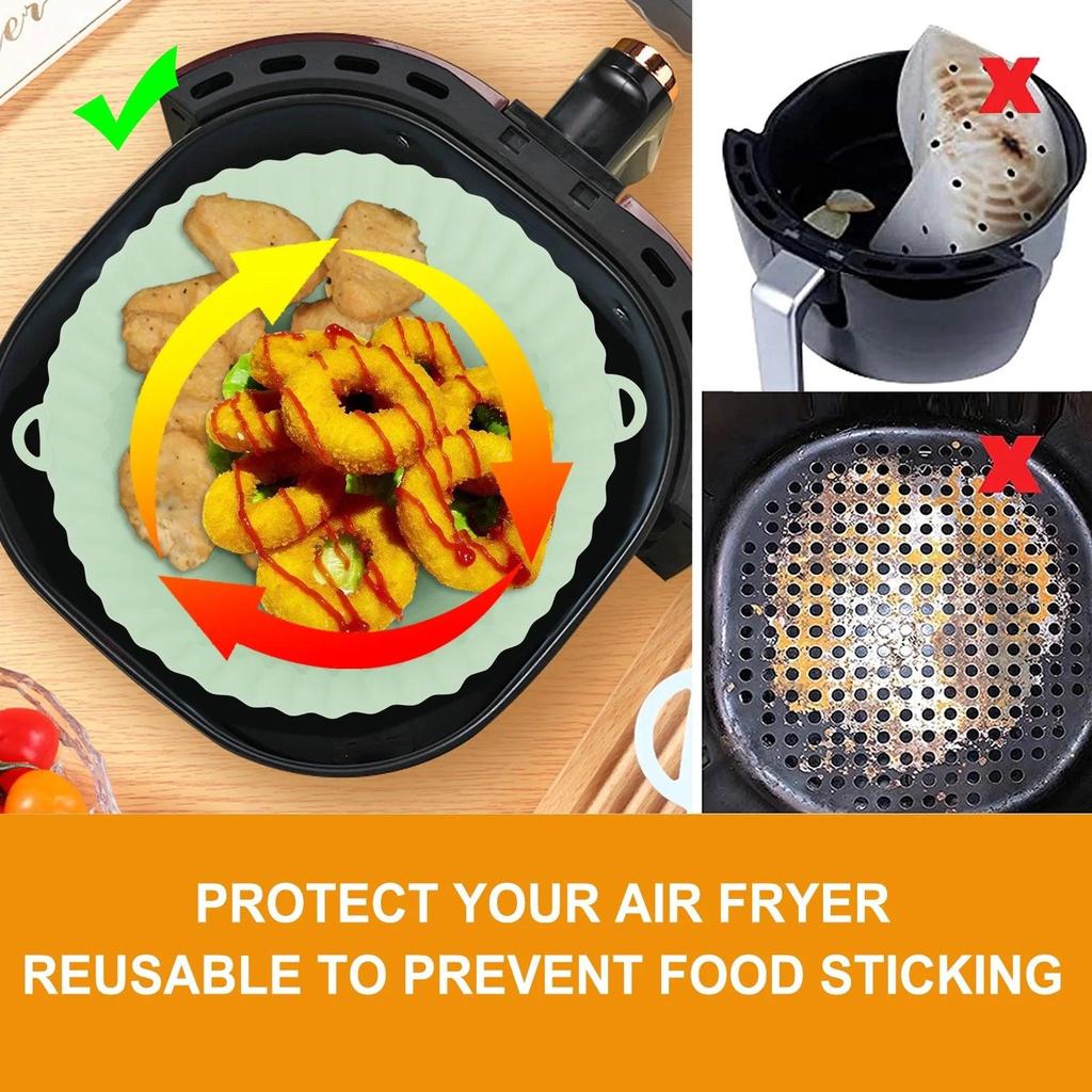 Reusable Silicone Air Fryer Tray with Handles by HitMyNeed