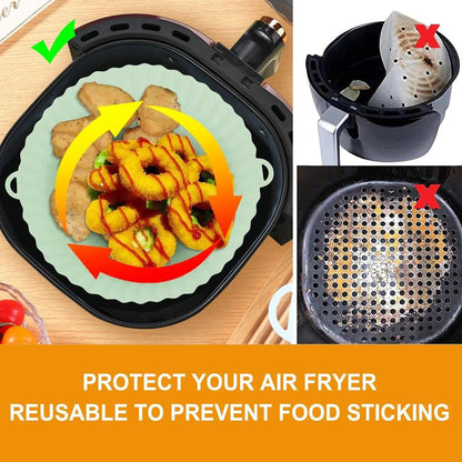 Reusable Silicone Air Fryer Tray with Handles by HitMyNeed