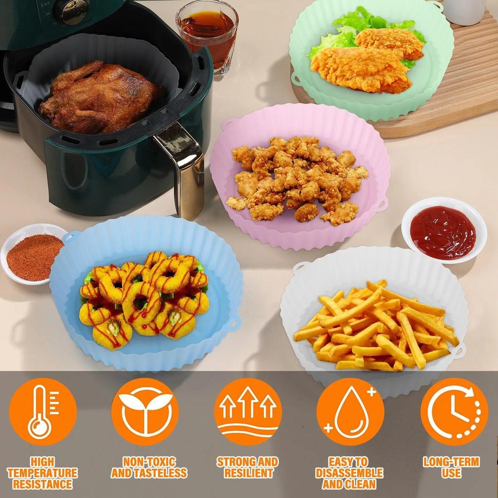 Reusable Silicone Air Fryer Tray with Handles by HitMyNeed