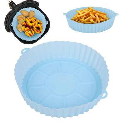 Reusable Silicone Air Fryer Tray with Handles blue-20cm by HitMyNeed