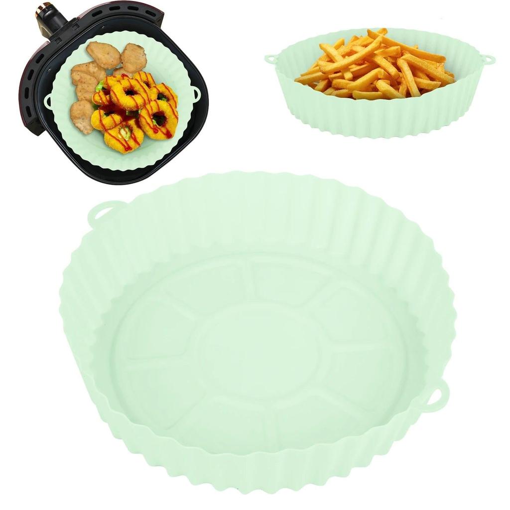 Reusable Silicone Air Fryer Tray with Handles green-20cm by HitMyNeed