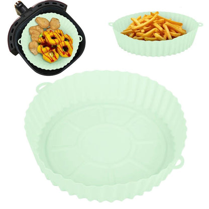 Reusable Silicone Air Fryer Tray with Handles green-20cm by HitMyNeed