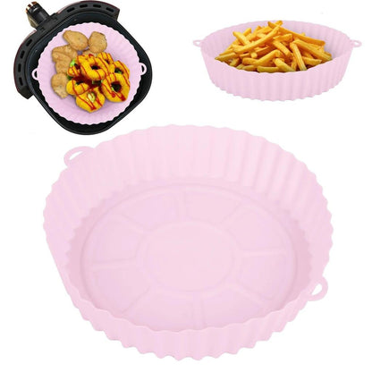 Reusable Silicone Air Fryer Tray with Handles pink-20cm by HitMyNeed