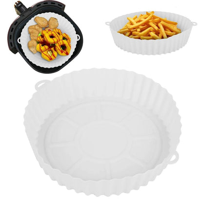 Reusable Silicone Air Fryer Tray with Handles white-20cm by HitMyNeed