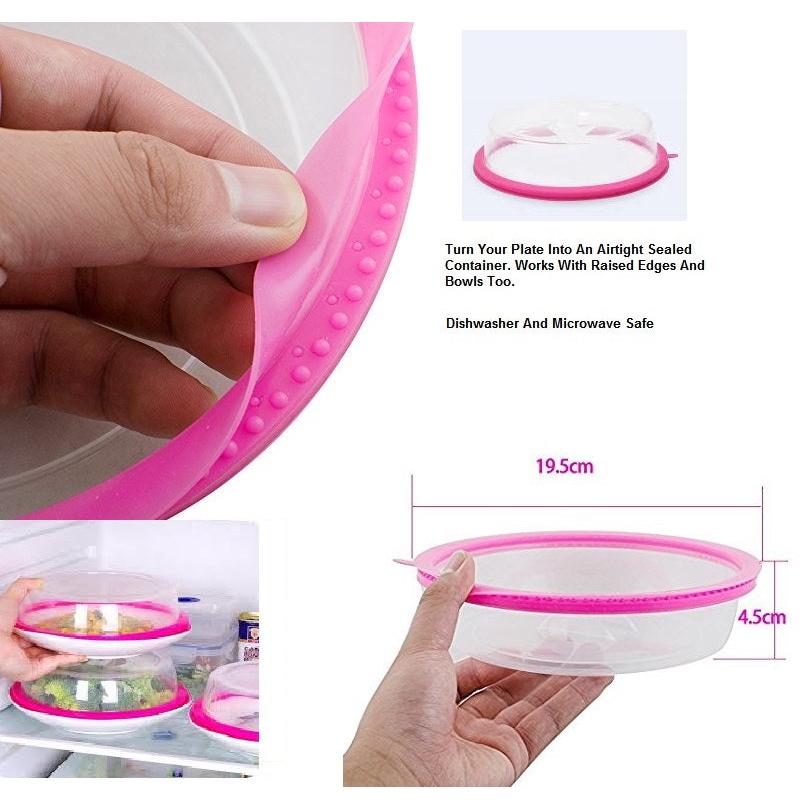 Reusable Silicone Airtight Plate Toppers - Set of 4 by HitMyNeed