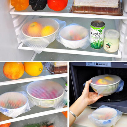 Reusable Silicone Bowl Covers Lid Set, 4 Pack by HitMyNeed