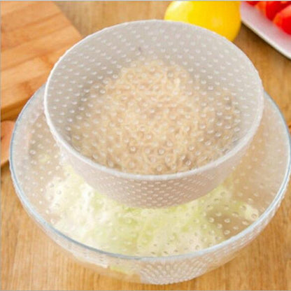 Reusable Silicone Bowl Covers Lid Set, 4 Pack by HitMyNeed