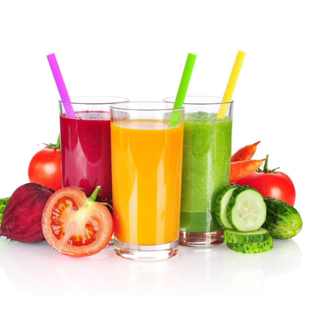 Reusable Silicone Drinking Straws Set (6 Pack) by HitMyNeed