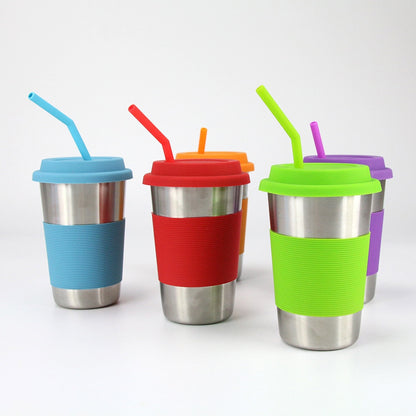 Reusable Silicone Drinking Straws Set (6 Pack) by HitMyNeed