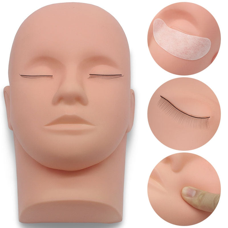 Reusable Silicone Eyelash Mannequin Practice Head by HitMyNeed