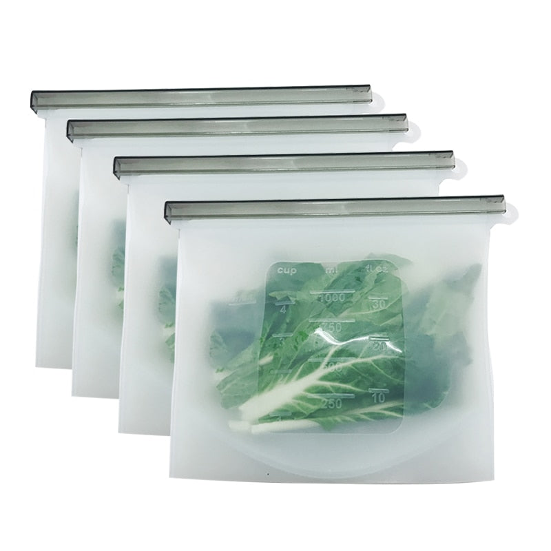 Reusable Silicone Freezer Bags Set, 8 Pack by HitMyNeed