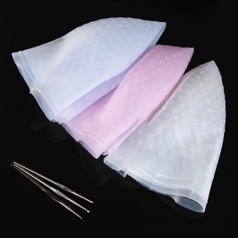Reusable Silicone Hair Highlighting Cap with Hook by HitMyNeed