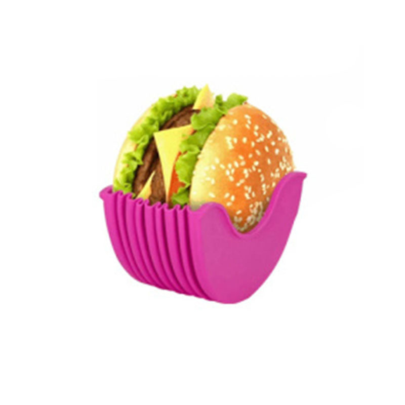 Reusable Silicone Hamburger Holder rose-red by HitMyNeed