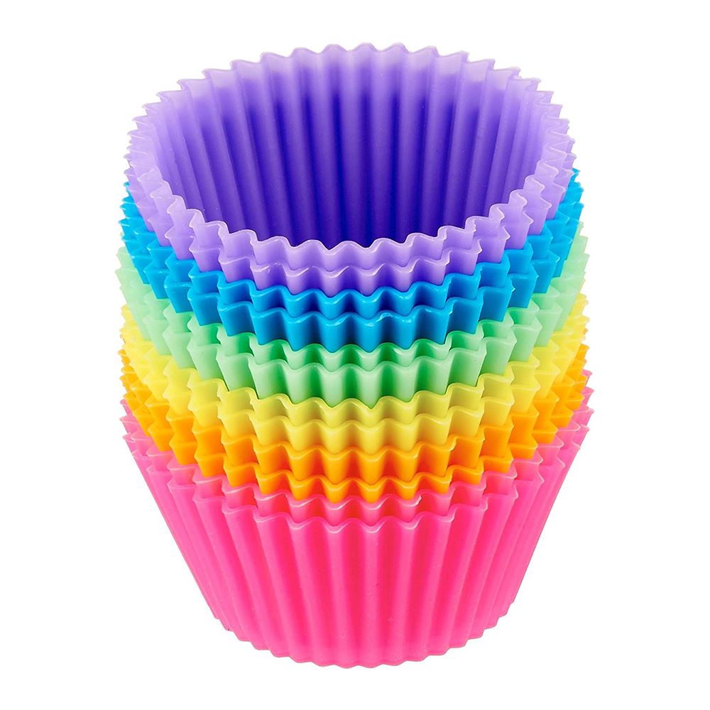 Reusable Silicone Muffin Cups Baking Liners (12 Pack) by HitMyNeed