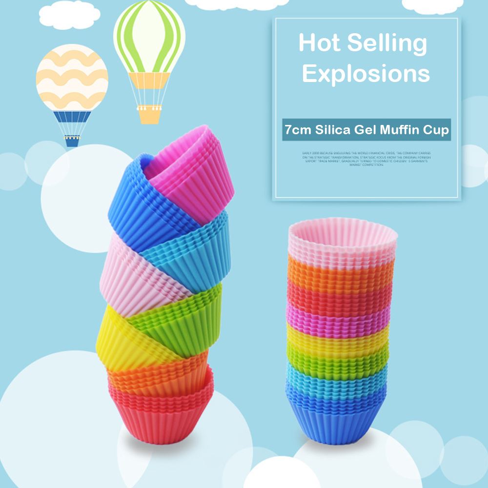 Reusable Silicone Muffin Cups Baking Liners (12 Pack) by HitMyNeed