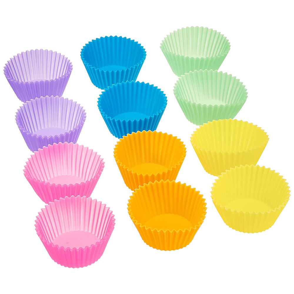 Reusable Silicone Muffin Cups Baking Liners (12 Pack) by HitMyNeed