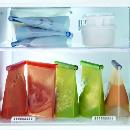 Reusable Silicone Snack Bags with Zipper Seal (4-Pack) by HitMyNeed
