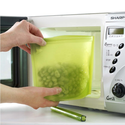 Reusable Silicone Snack Bags with Zipper Seal (4-Pack) by HitMyNeed