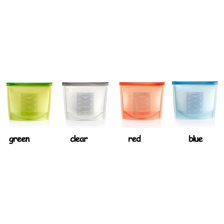 Reusable Silicone Snack Bags with Zipper Seal (4-Pack) by HitMyNeed