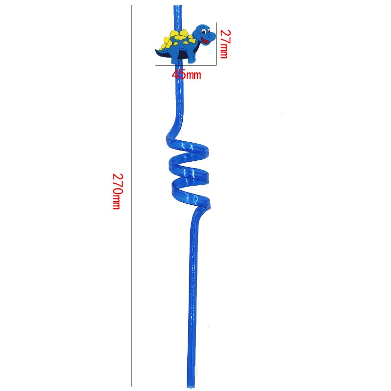 Reusable Spiral Dino Straws Set (8 Pieces) by HitMyNeed