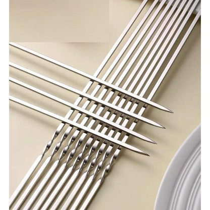Reusable Stainless Steel BBQ Skewers (10 Pack) by HitMyNeed