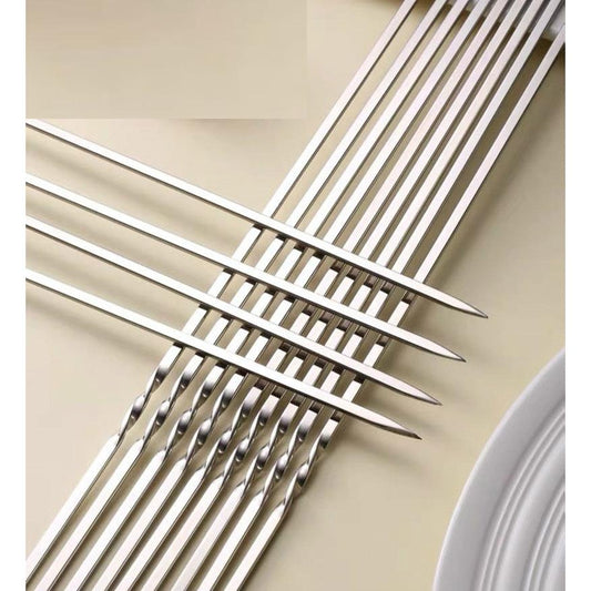 Reusable Stainless Steel BBQ Skewers (10 Pack) by HitMyNeed