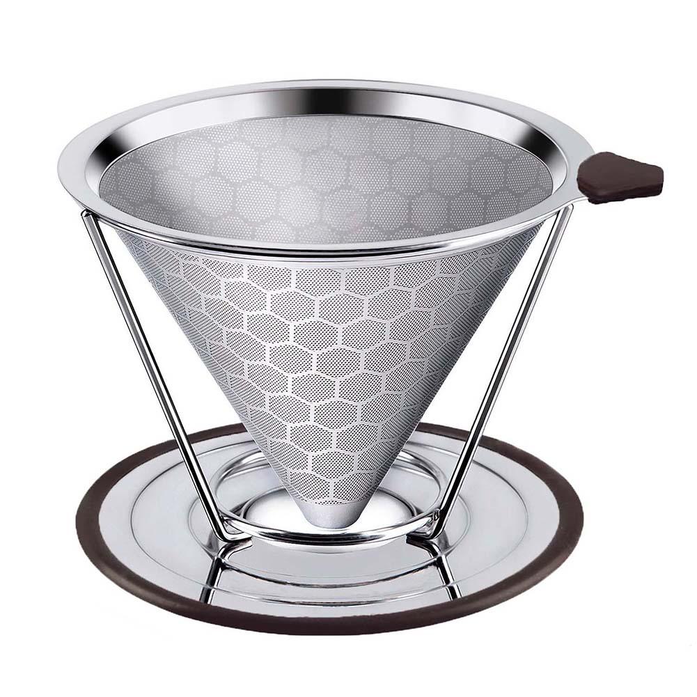 Reusable Stainless Steel Coffee Dripper Cone Filter by HitMyNeed