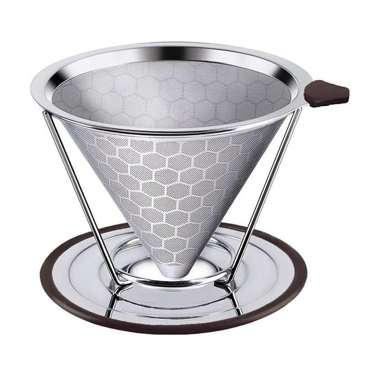 Reusable Stainless Steel Coffee Dripper Cone Filter by HitMyNeed