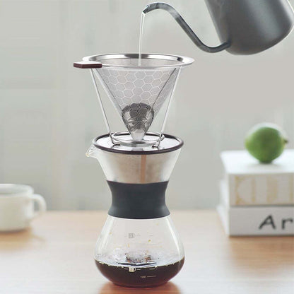 Reusable Stainless Steel Coffee Dripper Cone Filter by HitMyNeed