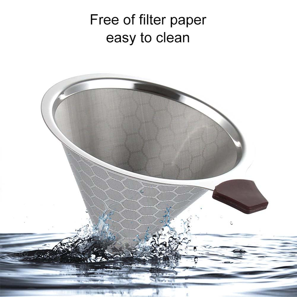 Reusable Stainless Steel Coffee Dripper Cone Filter by HitMyNeed