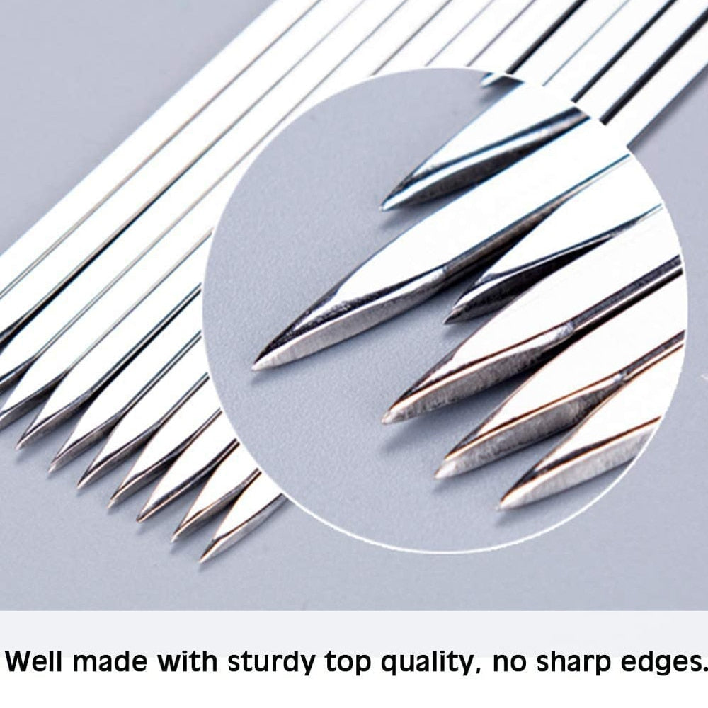 Reusable Stainless Steel Grill Skewers (20 Pack) by HitMyNeed