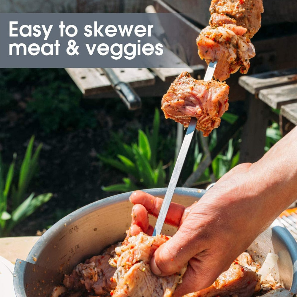 Reusable Stainless Steel Grill Skewers (20 Pack) by HitMyNeed