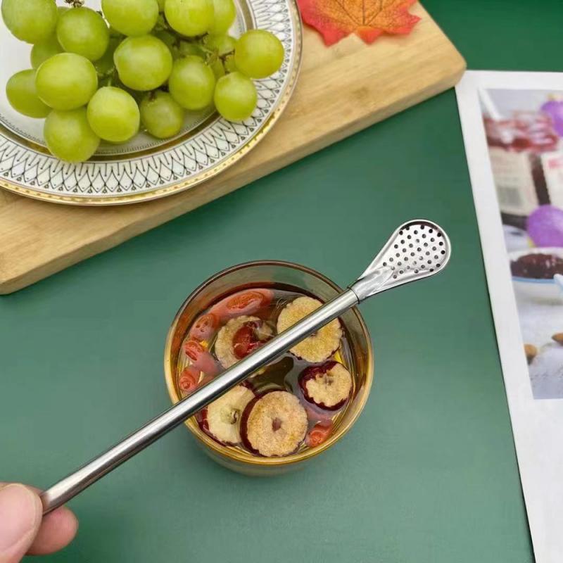 Reusable Stainless Steel Tea Straw with Filter Spoon by HitMyNeed