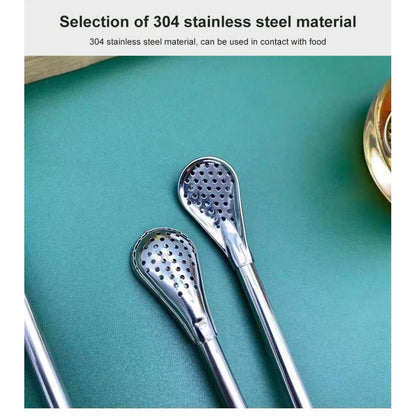 Reusable Stainless Steel Tea Straw with Filter Spoon by HitMyNeed