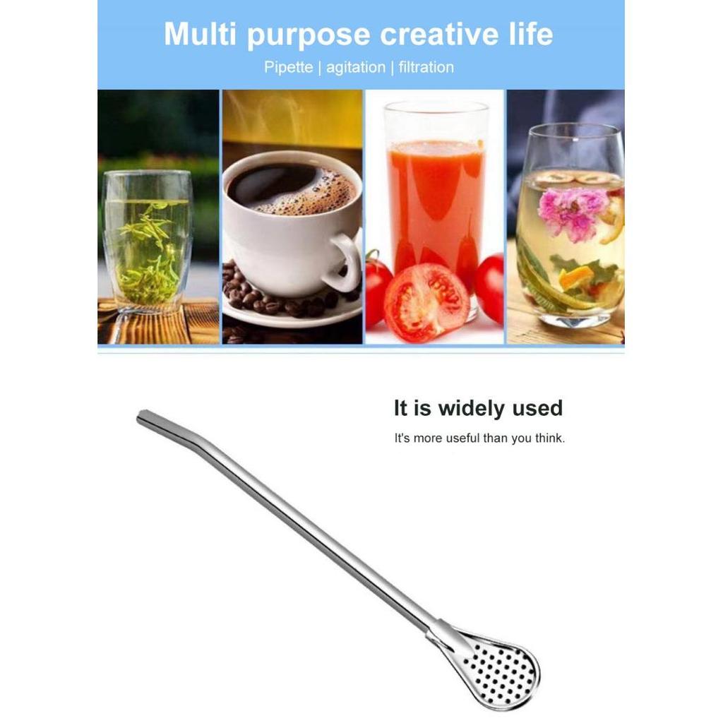 Reusable Stainless Steel Tea Straw with Filter Spoon by HitMyNeed