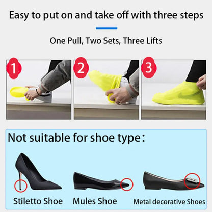 Reusable Waterproof Silicone Shoe Covers (1 Pair) by HitMyNeed