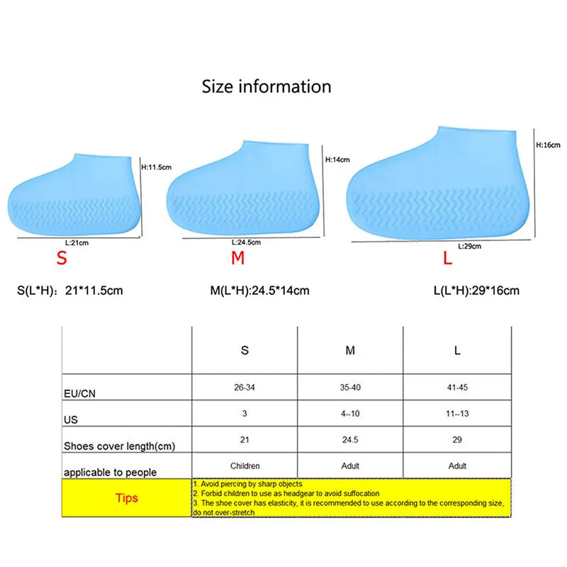 Reusable Waterproof Silicone Shoe Covers (1 Pair) by HitMyNeed