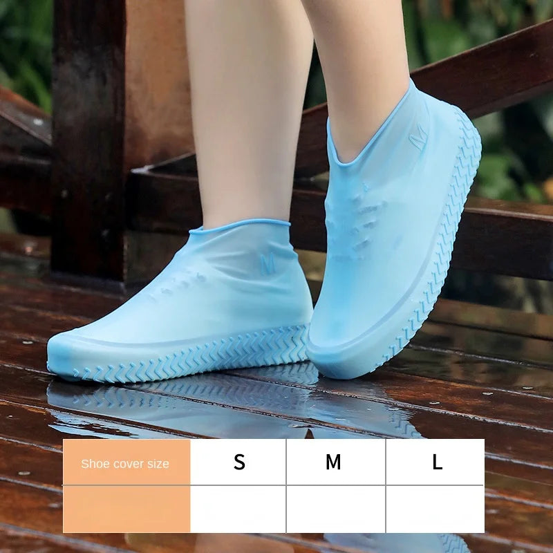 Reusable Waterproof Silicone Shoe Covers (1 Pair) blue l-41-45 by HitMyNeed