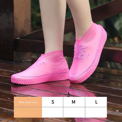 Reusable Waterproof Silicone Shoe Covers (1 Pair) rose-red m-35-40 by HitMyNeed