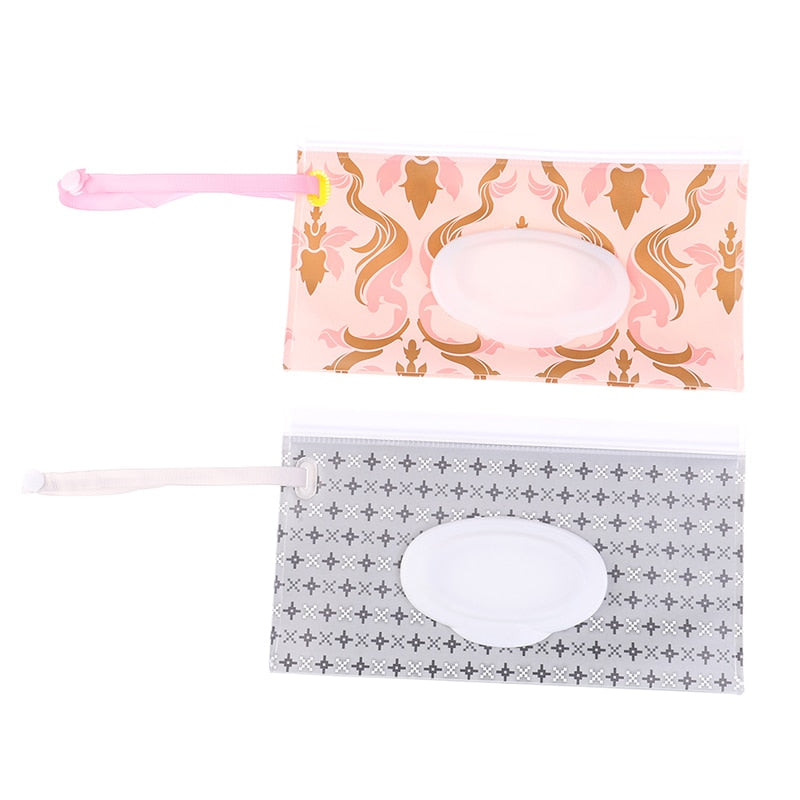 Reusable Wet Wipes Case with Ziplock & Strap by HitMyNeed
