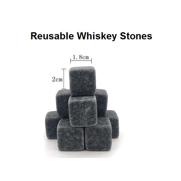 Reusable Whiskey Stones Set of 9 with Gift Bag by HitMyNeed