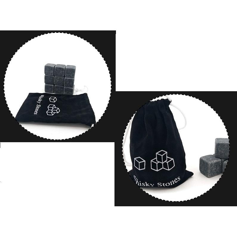 Reusable Whiskey Stones Set of 9 with Gift Bag by HitMyNeed
