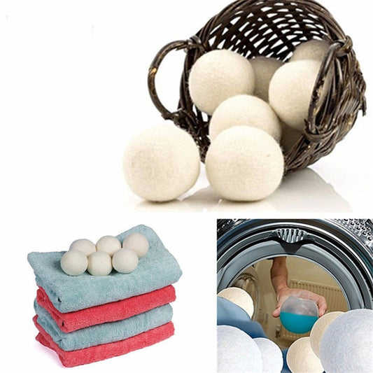 Reusable Wool Fabric Softener Dryer Balls (6 Pack) by HitMyNeed