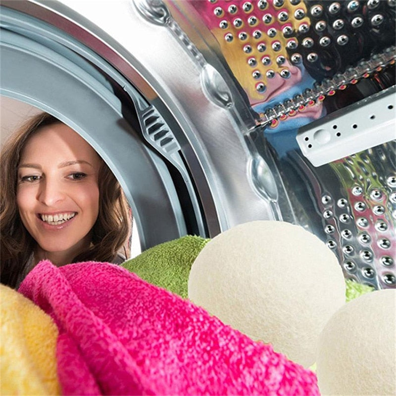 Reusable Wool Fabric Softener Dryer Balls (6 Pack) by HitMyNeed