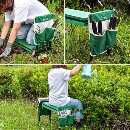 Reversible Garden Kneeler and Seat with Tool Pouch by HitMyNeed
